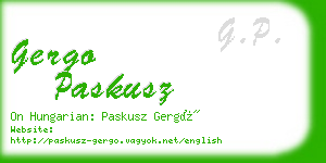 gergo paskusz business card